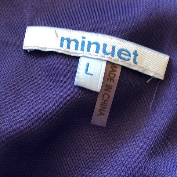 MINUET by MODCLOTH ONE SHOULDER BOW, PLEATED WAIST, SIDE ZIP, SZ L, ROYAL BLUE - Picture 3 of 17